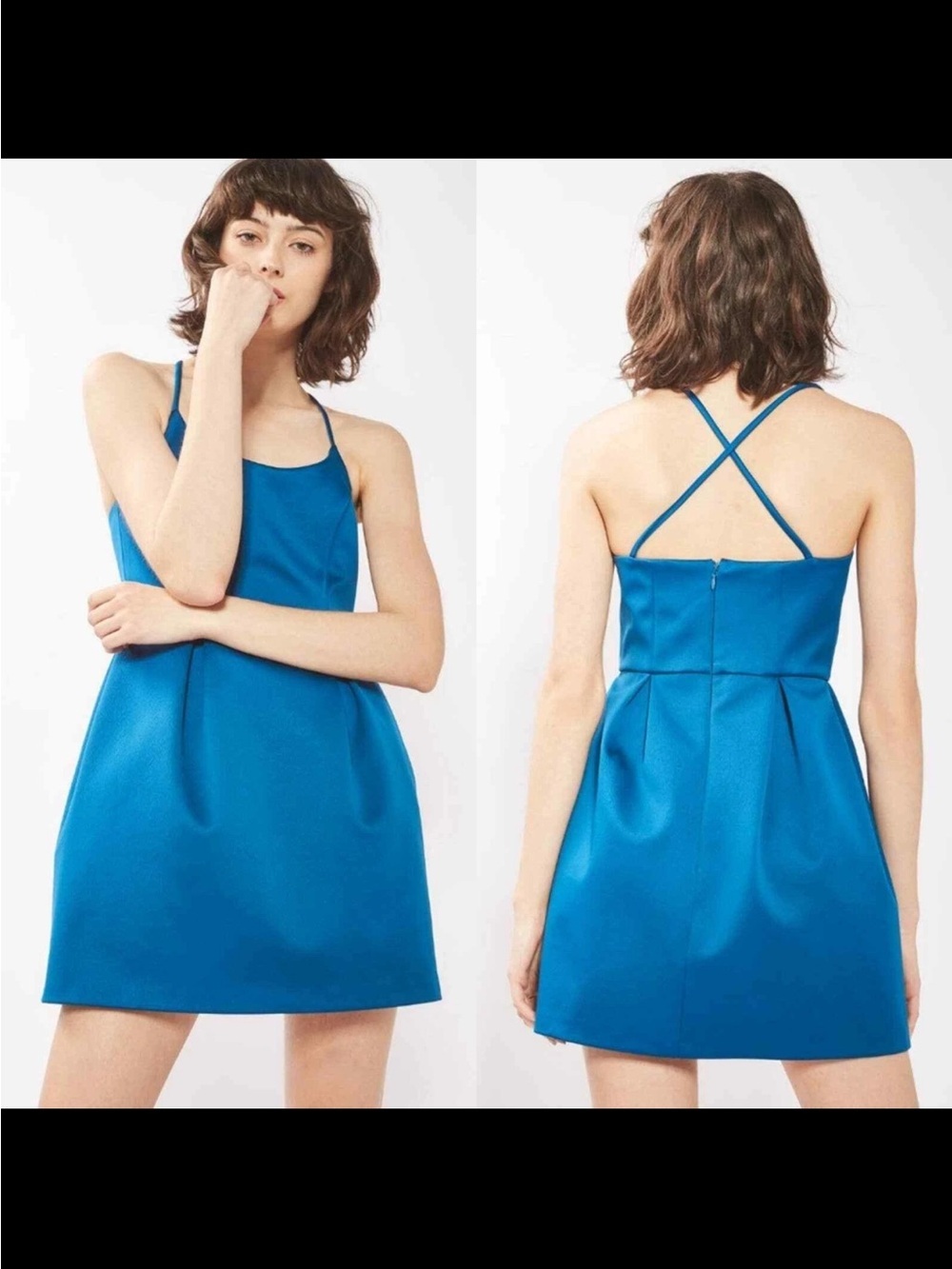 Topshop Bright Blue Strappy Mini Dress